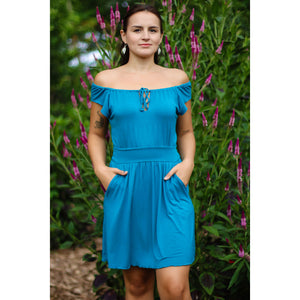 Pocket Dress in Green Teal