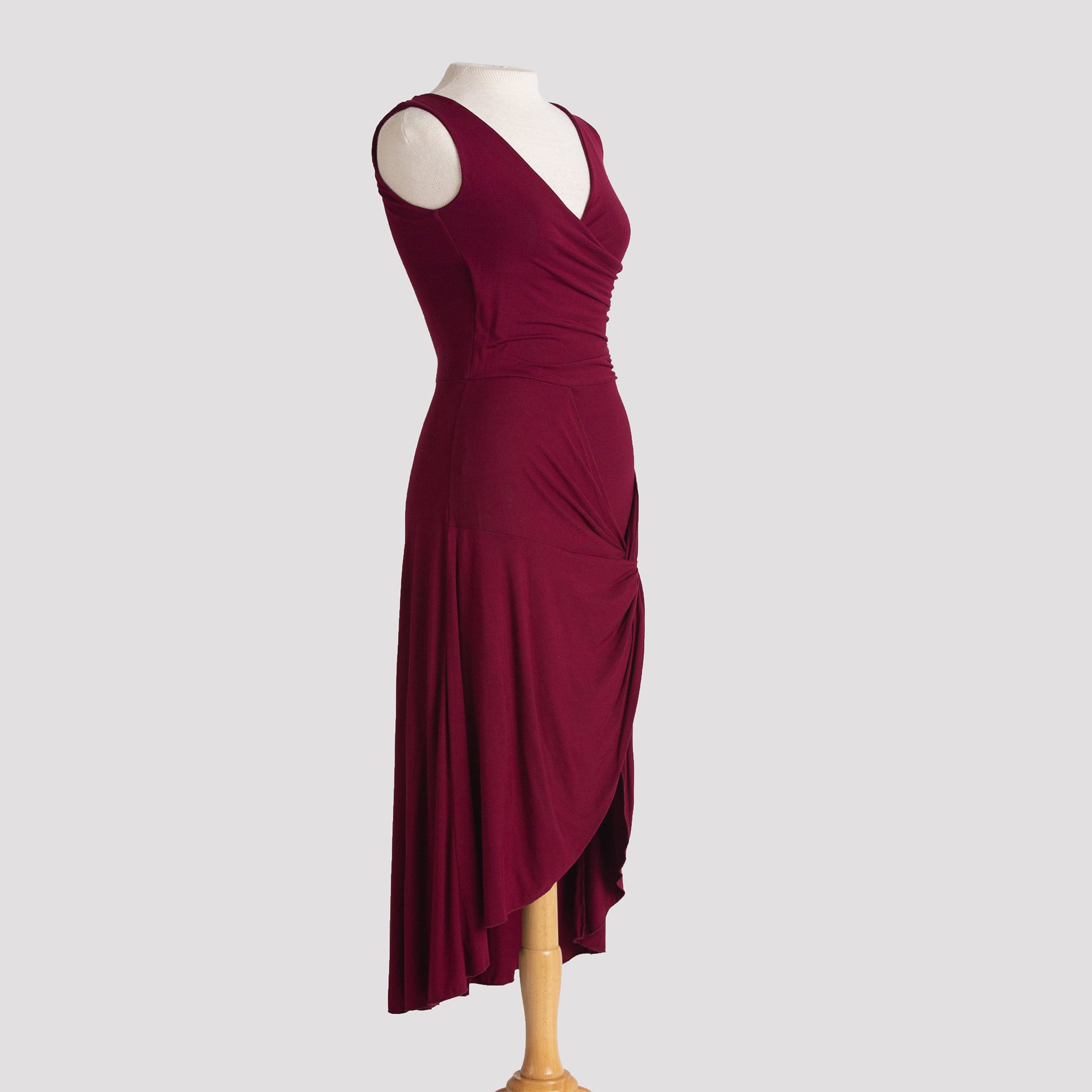 Knot Dress in Burgundy