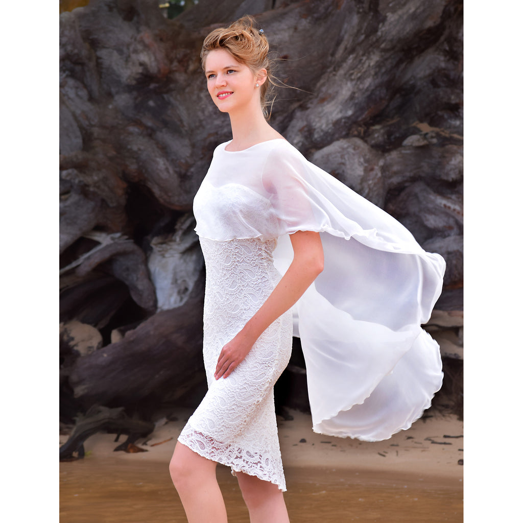 Lace Kiana Dress in White Lace
