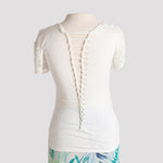 Lace Accent Top in Cream & White Lace