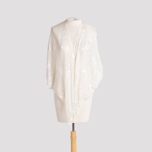 Points Jacket in White Whimsy Devore