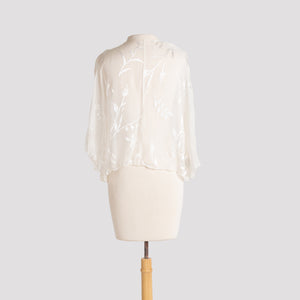 Points Jacket in White Whimsy Devore