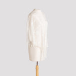 Points Jacket in White Whimsy Devore