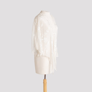 Points Jacket in White Whimsy Devore