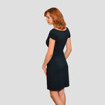 Classic Ruched Sleeved Dress in Pine