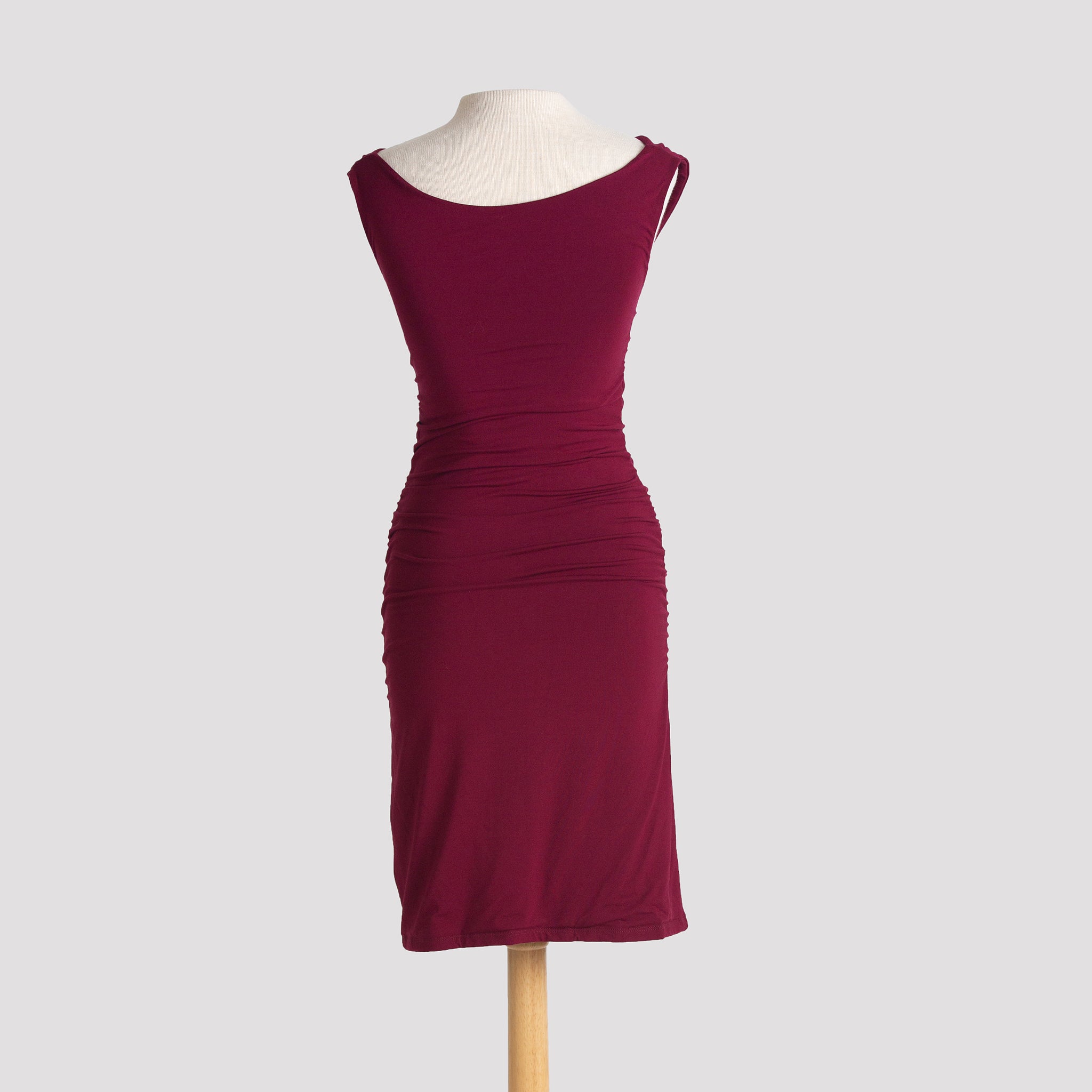 Super Ruched Dress in Burgundy