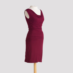 Super Ruched Dress in Burgundy