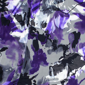 Indigo Black and White Floral Devore